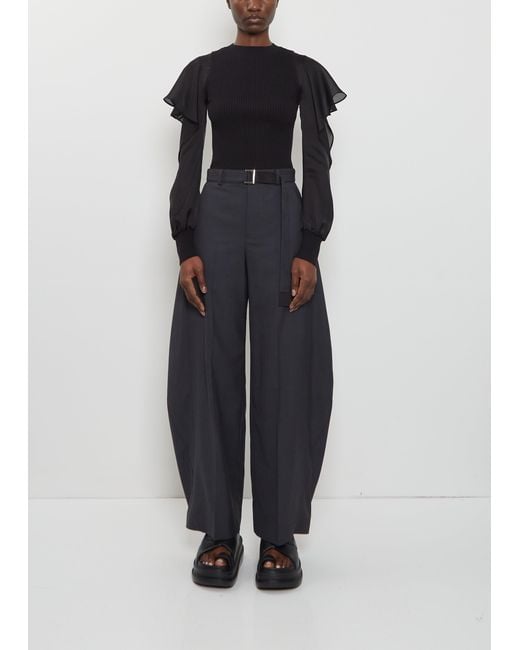 Sacai Blue Wide Suiting Pants