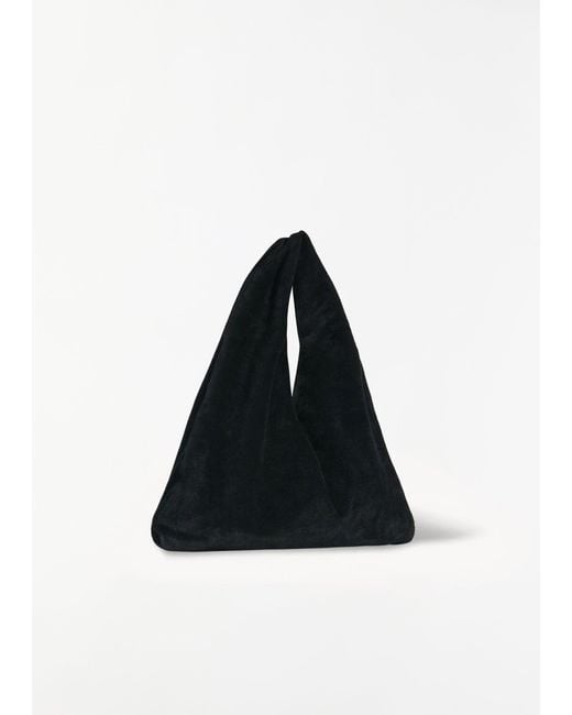 The Row Black Small Suede Bindle