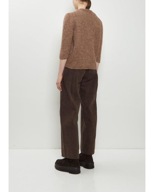 Lauren Manoogian Brown Loft Alpaca Cotton Crewneck Sweater