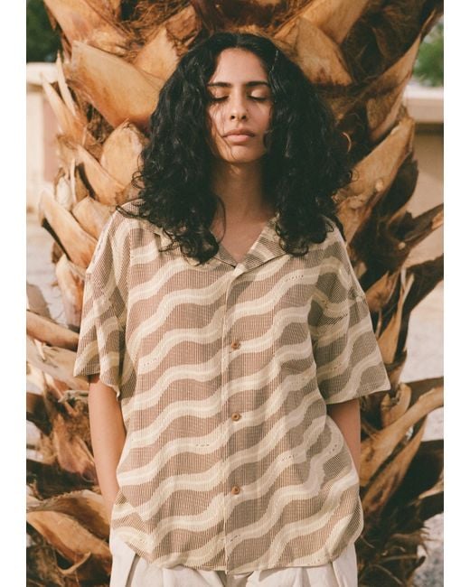 Visvim Blue Julie Open Collar Blouse