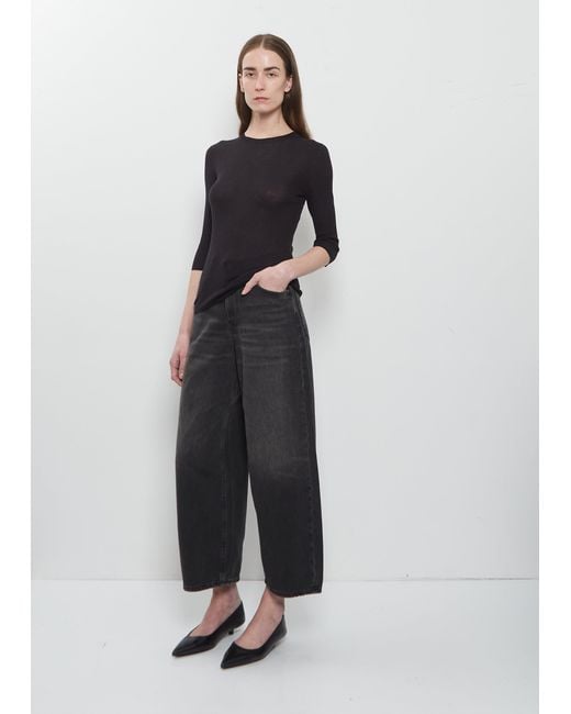 6397 Black Heirloom Cotton Silk Elbow Tee
