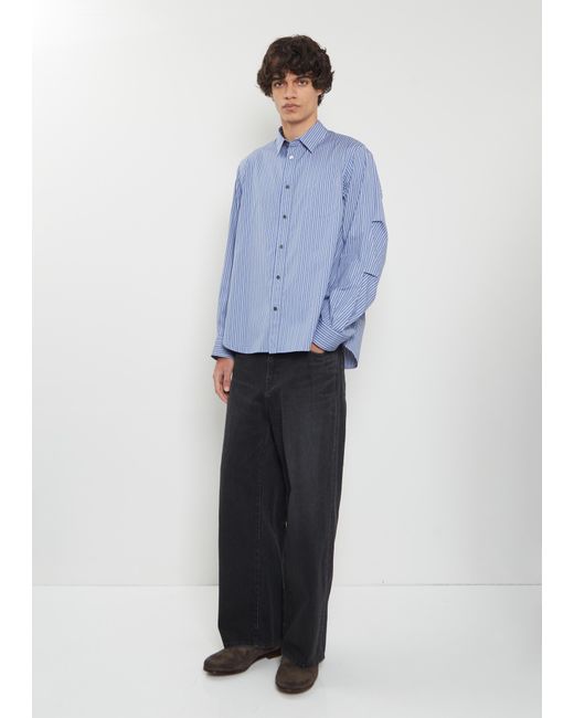 Sacai Men Blue Cotton Poplin Shirt