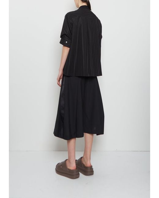 Sacai Black Chalk Stripe X Cotton Knit Cardigan