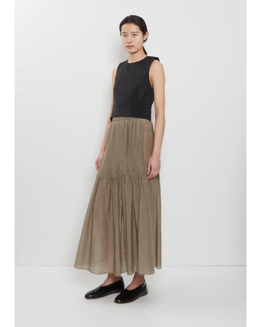 Lauren Manoogian Natural Sheer Cotton Silk Pleat Skirt