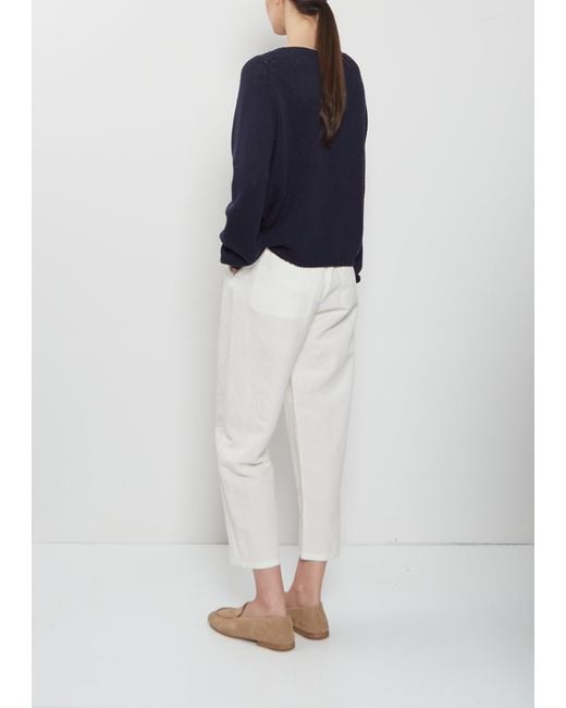 Apuntob Blue Boat Neck Silk Sweater