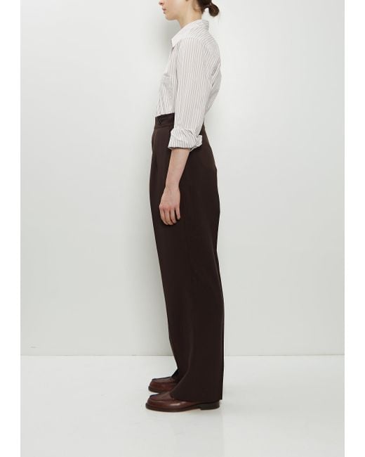 Margaret Howell White Side Closure Wool Trousers