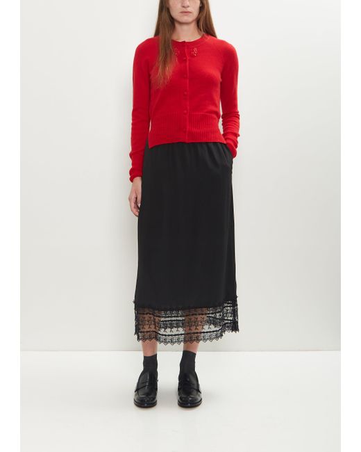 Simone Rocha Black Ribbon Lace Trim Easy Skirt