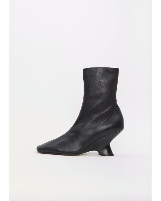 Dries Van Noten Black Heeled Leather Ankle Boot