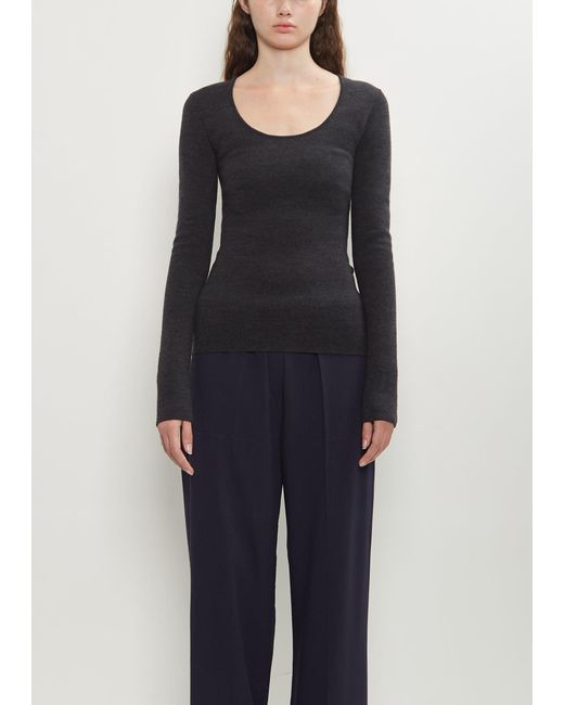 Totême  Blue Compact Wool Blend Knit Top