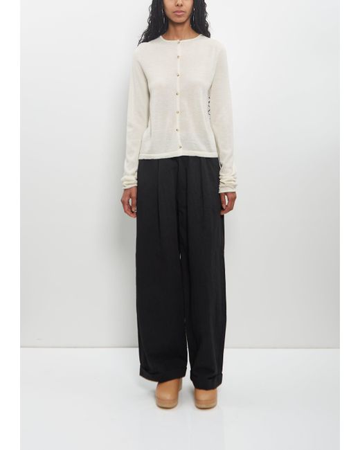 Lauren Manoogian Black Cotton Linen Tall Trouser