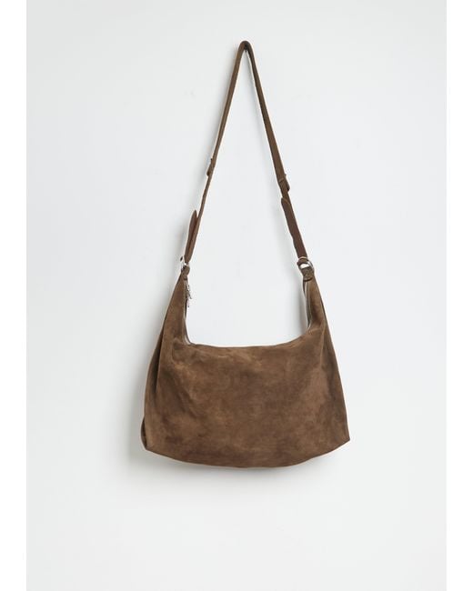 Guidi White Messenger Suede Bag