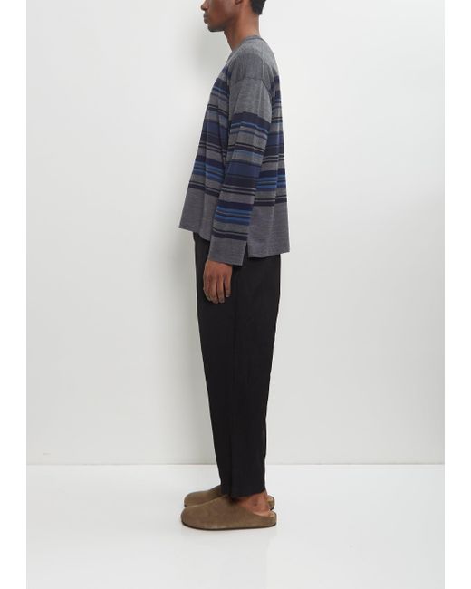 Junya Watanabe Blue Worsted Wool Stripe Sweater