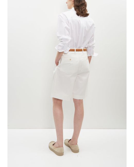 Totême  White Relaxed Cotton Twill Shorts