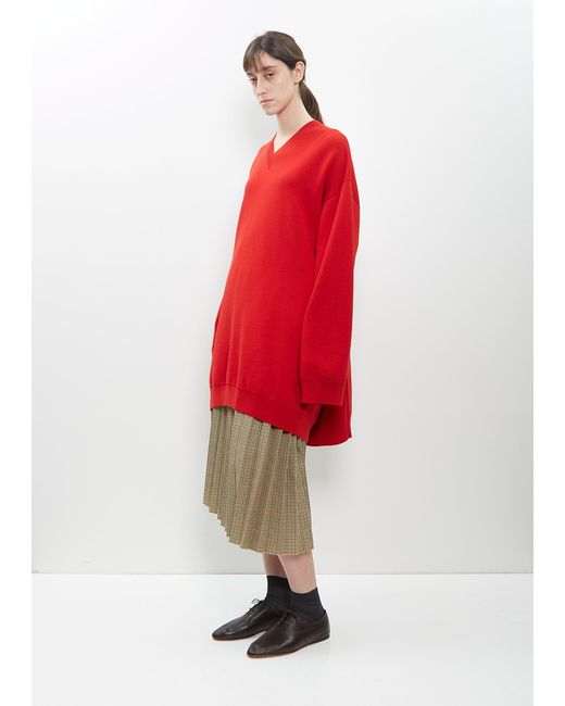 Marie Adam-Leenaerdt Red Wool Sweater Dress