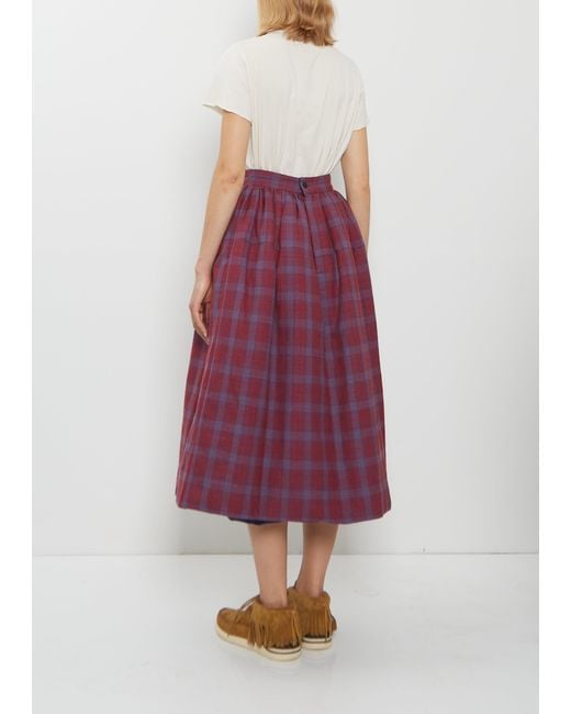 Visvim Red Wool Linen Elevation Down Skirt