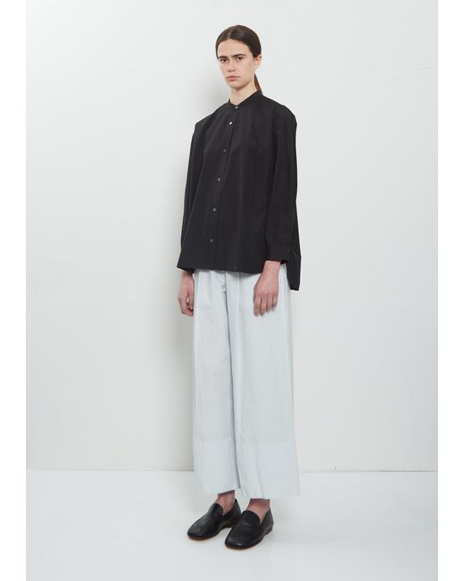 Arts & Science Black Band Collar Simple Cotton Shirt