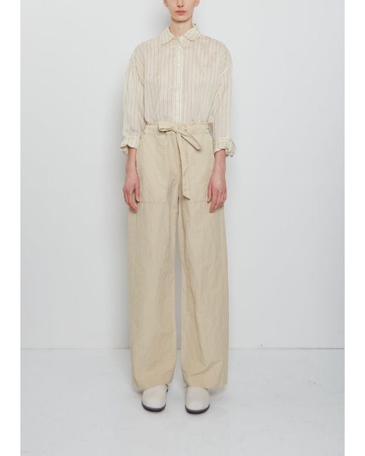 Casey Casey White Row Cotton Linen Pant