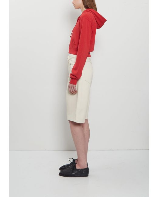 Auralee Natural Silk Denim Wide Shorts