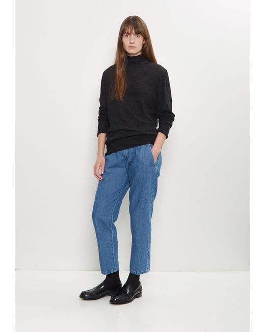 Pas De Calais Black Wool Gauze Turtleneck Pullover