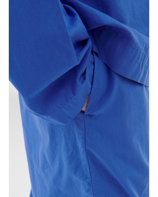Tekla Cotton Poplin Pyjamas Pants in Blue | Lyst