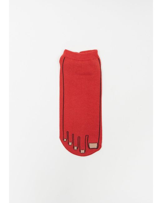 Yohji Yamamoto Red Nail Short Socks