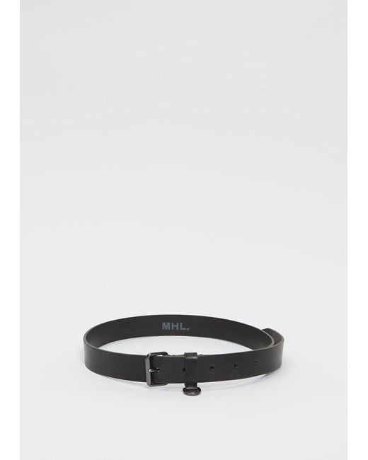 MHL by Margaret Howell Black D-ring Keeper Leather Belt