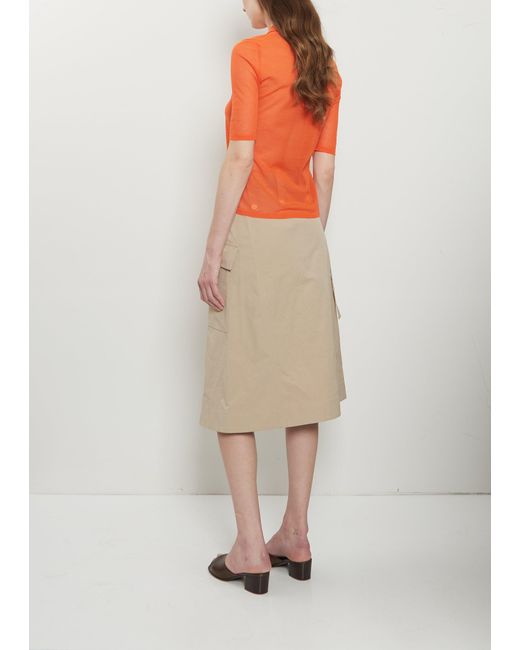 Plan C Orange Intarsia Cotton Polo Shirt