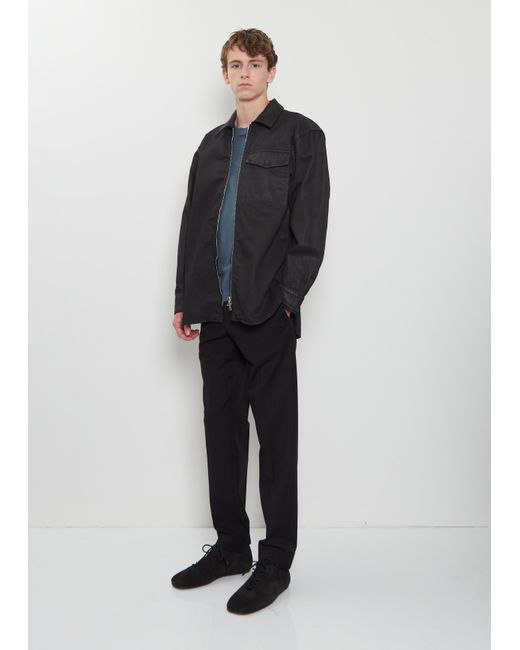 Dries Van Noten Black Croomson Waxed Denim Shirt
