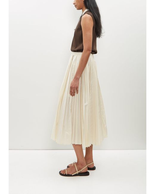 Sara Lanzi Natural Washed Taffeta Pleated Skirt