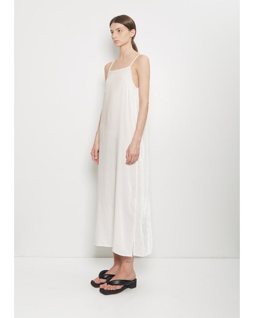 Comoli White Silk Velour Slip Dress