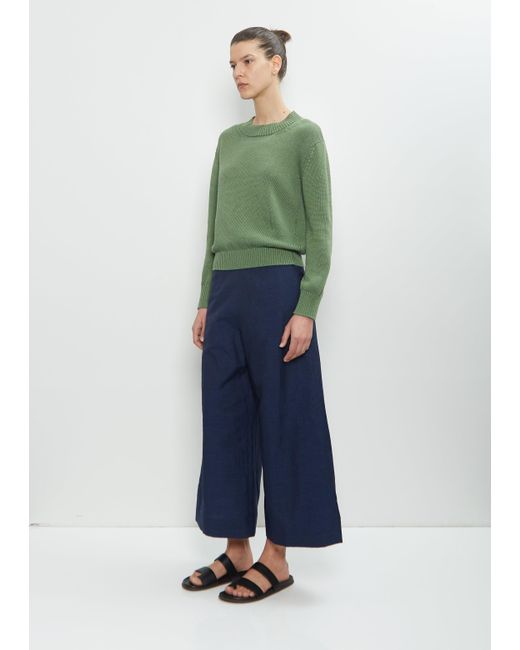 Margaret Howell Blue Wool Linen Flat Front Culotte