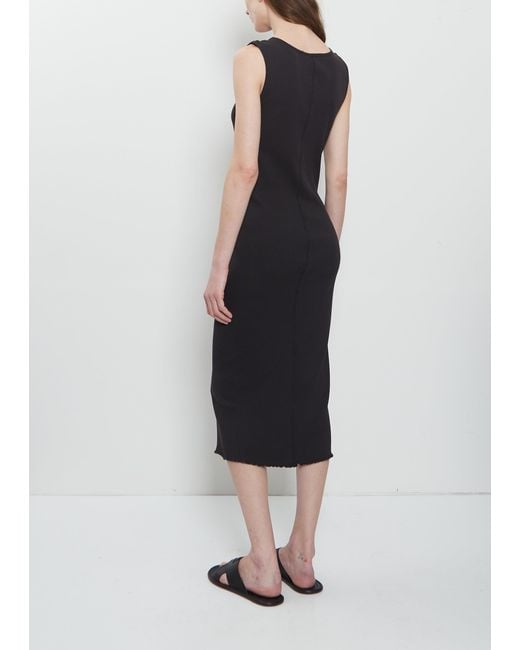 Lauren Manoogian Black Ruffle Rib Pima Cotton Dress