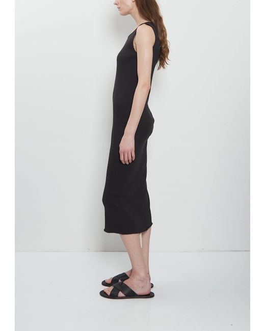 Lauren Manoogian Black Ruffle Rib Pima Cotton Dress