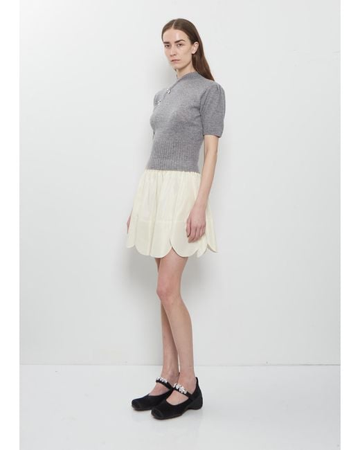 Simone Rocha White Petal Hem Mini Skirt