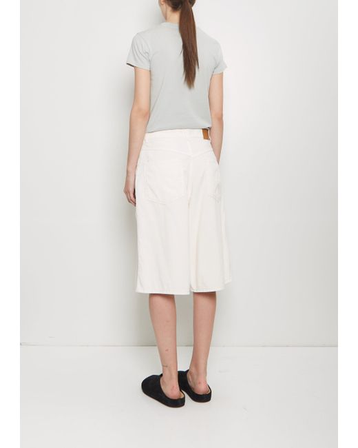 6397 White Cotton Corduroy Baggy Short