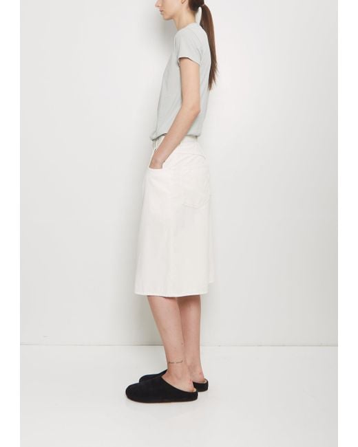 6397 White Cotton Corduroy Baggy Short