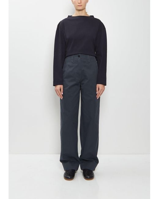 MHL by Margaret Howell Blue Slant Pocket Cotton Trousers