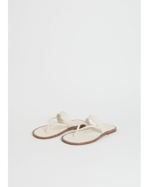 Dries Van Noten White Double Strap Leather Sandal