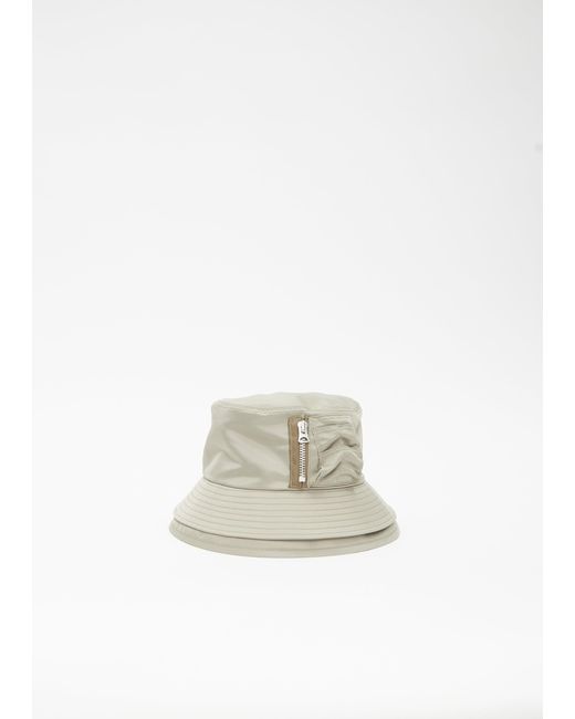 Sacai White Pocket Double Brim Hat - Light Khaki