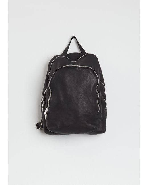 Guidi Black Leather Backpack