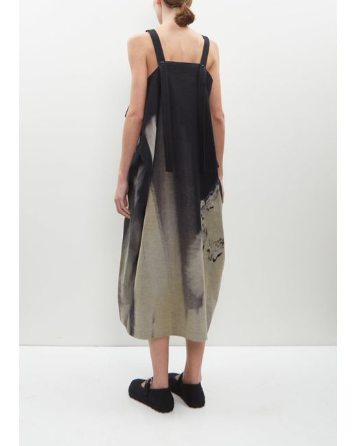 Y's Yohji Yamamoto Multicolor Printed Shoulder Strap Square Dress