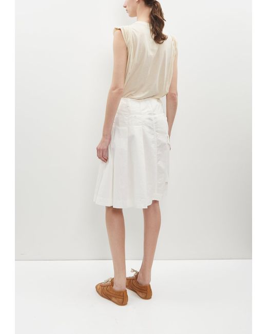Dries Van Noten White Skilt Cotton Gabardine Skirt