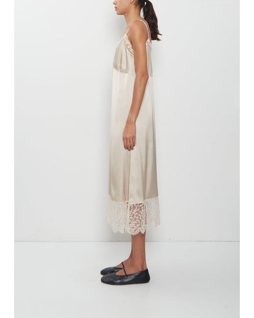 Simone Rocha White Lace Trim Satin Slip Dress
