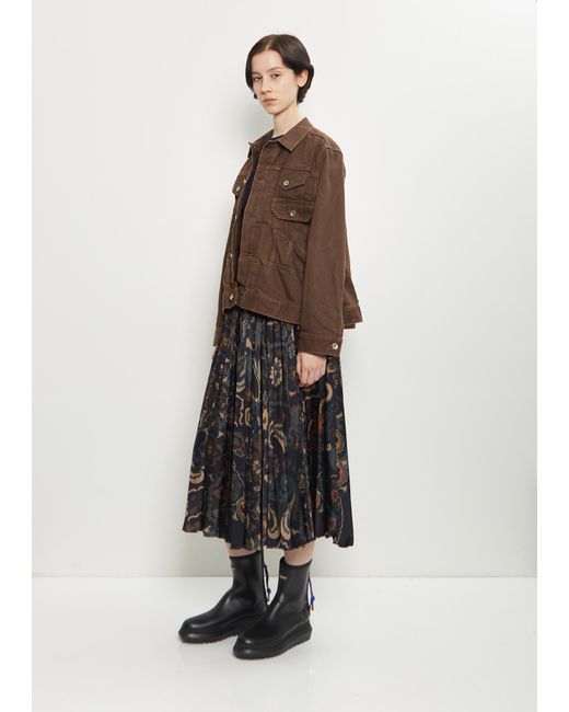 Sacai Brown Cotton Denim Jacket