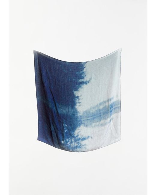 Casey Casey Blue Exclusive Silk Cashmere Scarf