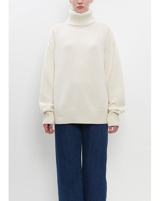 Extreme Cashmere White Cashmere N°20 Oversize Xtra Sweater