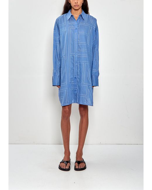 Totême  Blue Long Summer Shirt Dress