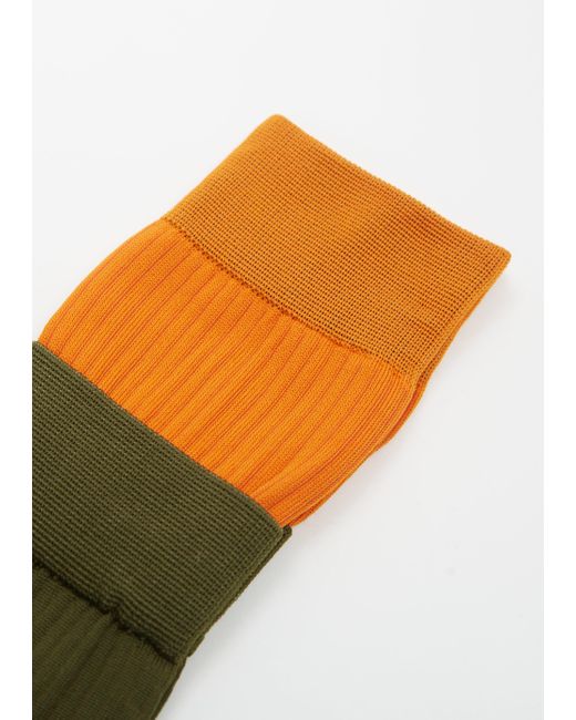 Sacai Green Layered Socks - Khaki