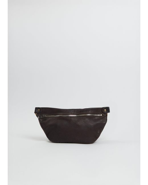 Guidi White Leather Belt Bag, Small