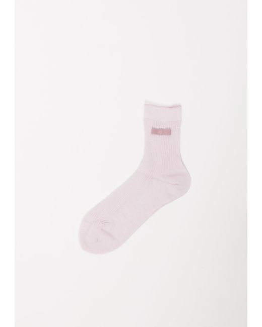 Antipast Pink Bow Ribbed Socks